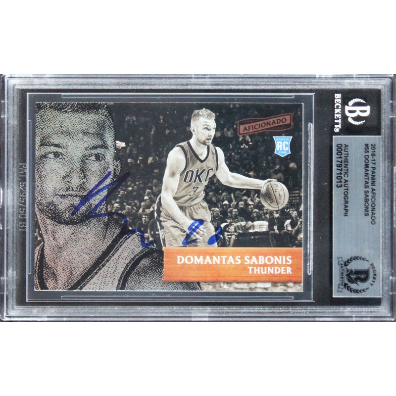 Thunder Domantas Sabonis Signed 2016 Panini Aficionado #55 Rookie Card BAS Slab