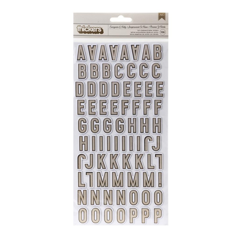 Vicki Boutin Evergreen & Holly Thickers Stickers 156/Pkg Alpha W/Gold Foil Accents