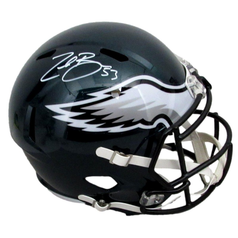 Zack Baun Signed/Auto Green Full Size Speed Replica Helmet Eagles Beckett 198920