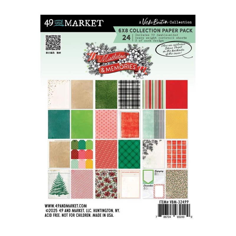 49 And Market Paper Pack 6X8 Mistletoe And Memories