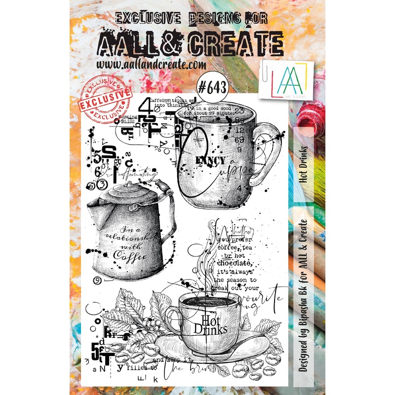 #643 – A5 Clear Stamp Set – Hot Drinks