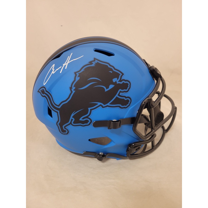 AIDAN HUTCHINSON SIGNED DETROIT LIONS F/S RAVE SPEED REPLICA HELMET BECKETT