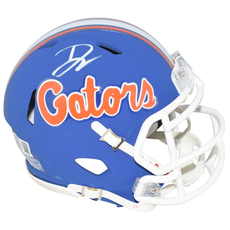 DJ LAGWAY AUTOGRAPHED FLORIDA GATORS BLUE SPEED MINI HELMET BECKETT
