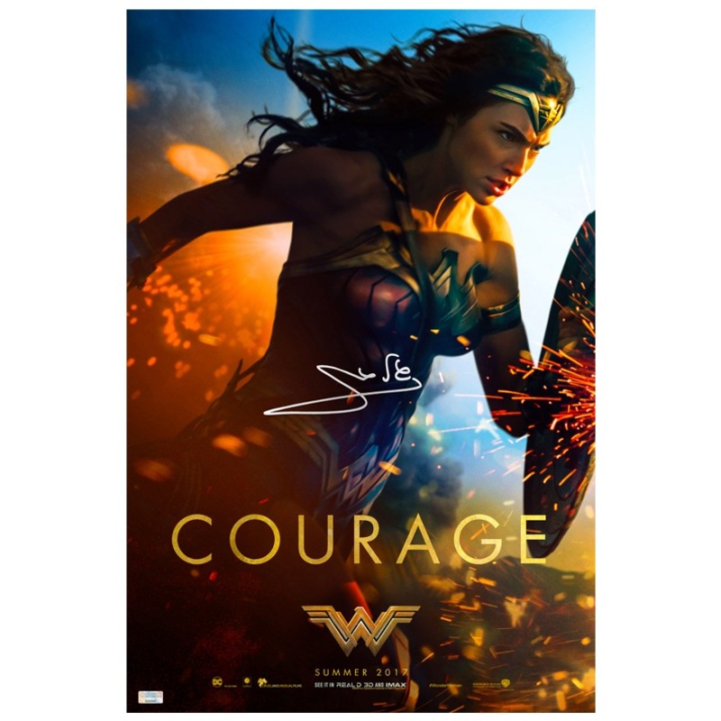 Gal Gadot Autographed 2017 Wonder Woman 16×24 Courage Movie Poster