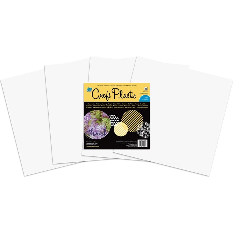 Grafix Craft Plastic 12×12 Opaque White sold individually