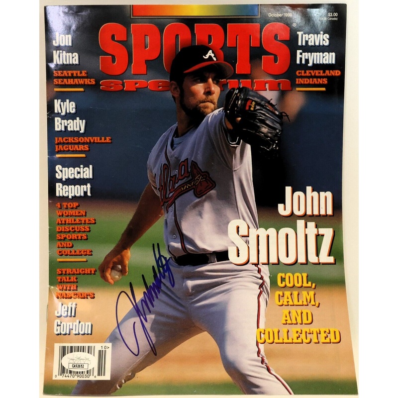 John Smoltz Autographed Magazine JSA COA