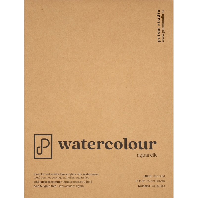 Prism Studio Watercolour Paper Pad, Cold Press 140lb – 9 x 12