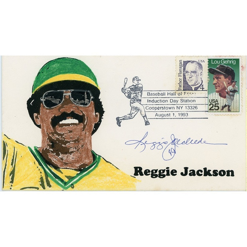 Reggie Jackson Signed Oakland Athletics Artwork Cachet Envelope