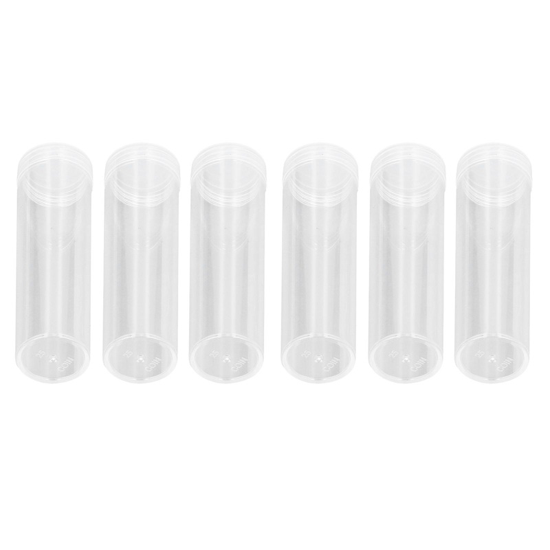 Round Clear Coin Tube, Plastic Coin Storage Tubes Coin Collection Holders Dime Storage Tubes with Cushion Sponge for 25mm / 0.98in Coins Collection