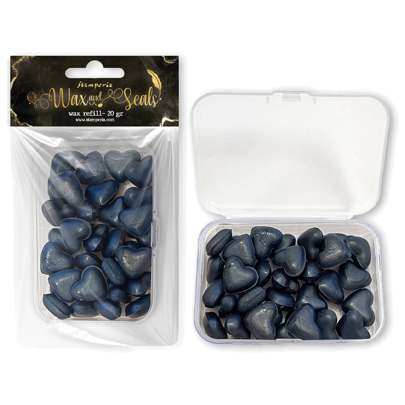 Stamperia Wax Refill Heart Shape Pearl Deep Blue 20gr