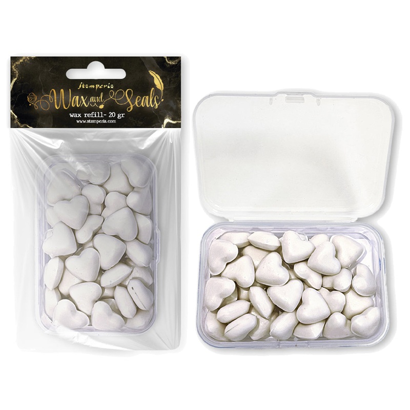 Stamperia Wax Refill Heart Shape Pearl White 20gr