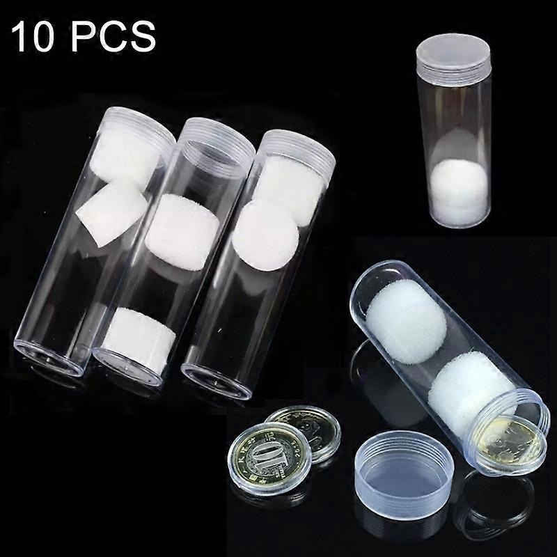 10 PCS 25mm Screw Mouth Commemorative Coin Cylinder Storage Box 10pcs 25mm