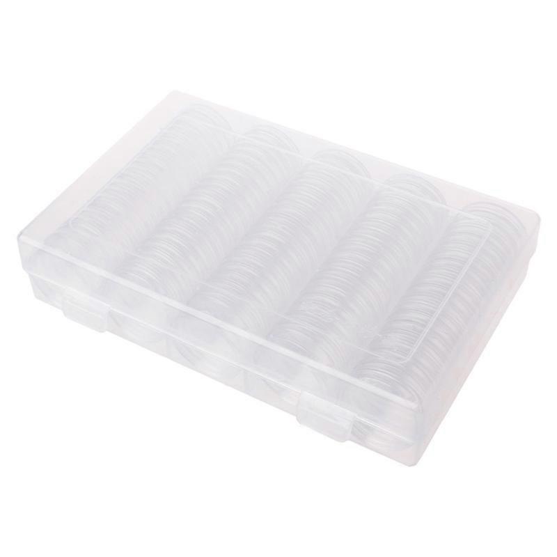 100 Parts/Lot 27/30mm Capsules Shaped Coin Case Collector, Bright Round Coin Case Protective Case Coin Collection Round Coins Display Box