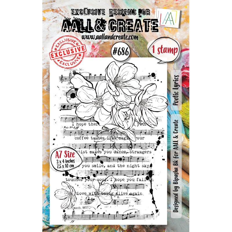 #686 – A7 Clear Stamp Set – Poetic Lyrics