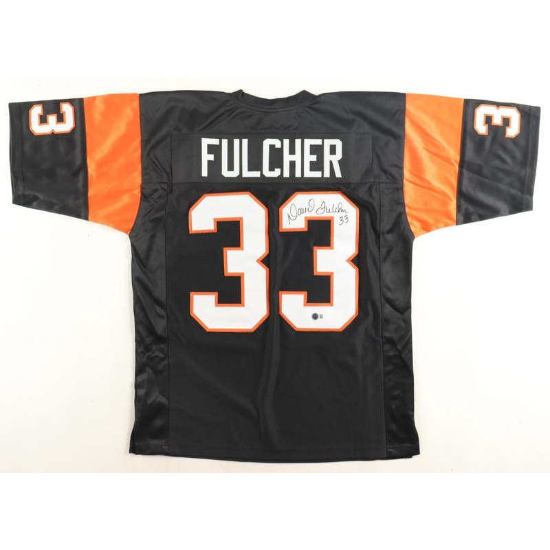David Fulcher Signed Cincinnati Bengals Black Jersey (Beckett) 3xPro Bowl D.B.