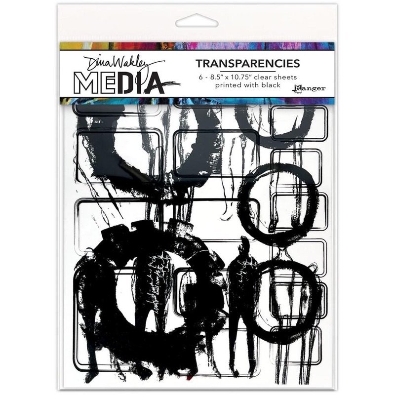 Dina Wakley Media Transparencies 8.5X10.75 2/Pkg Frames & Figures Set 1