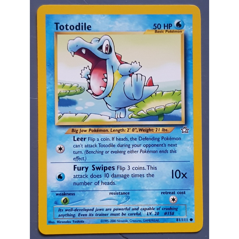Pokemon Neo Genesis Totodile #81/111 Trading Card