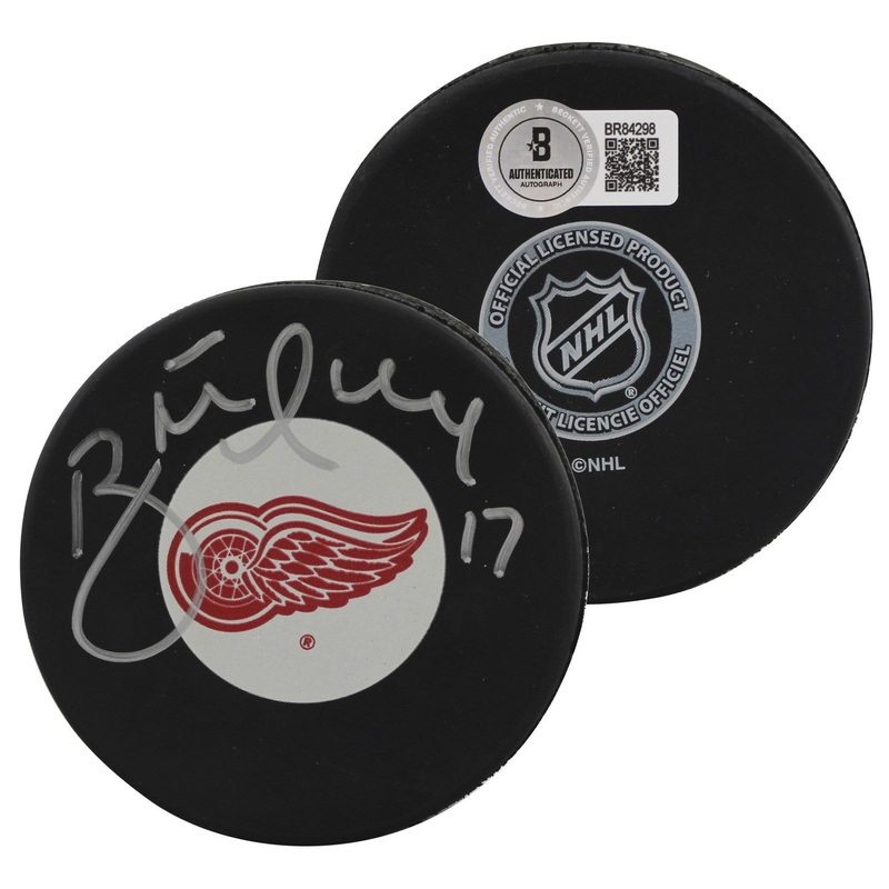 Red Wings Brett Hull Authentic Signed Official NHL Hockey Puck BAS #BR84298