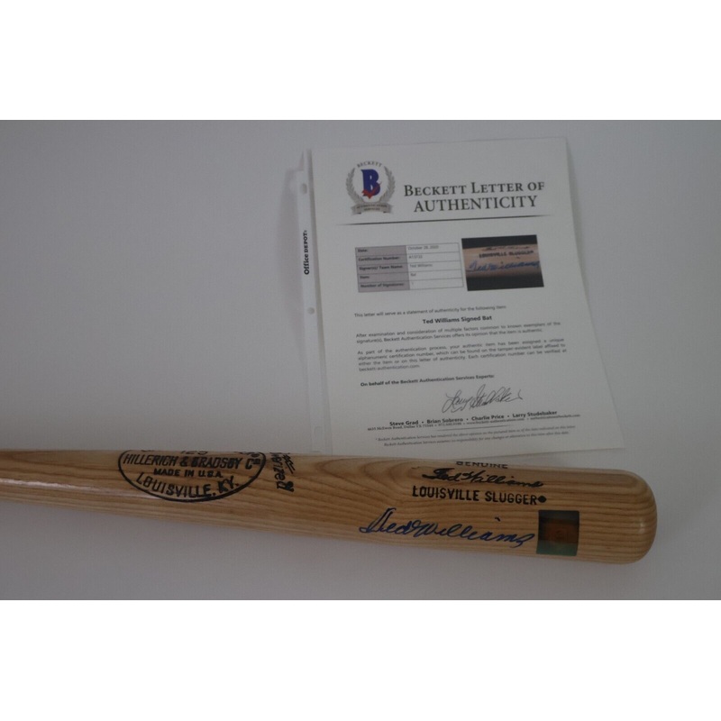 Ted Williams Autographed Louisville Baseball Bat (Beckett and Fanatics COA)