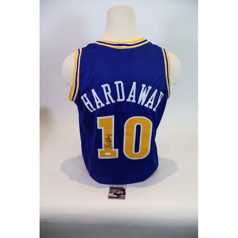 Tim Hardaway Autographed Custom Golden State Warriors Jersey JSA COA