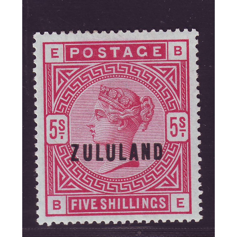 ZULULAND 1888 5/- VERY FINE MINT