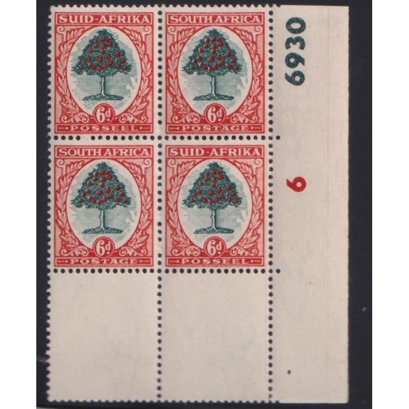 1951  6d CYLINDER  BLOCK  UM- SACC 118a