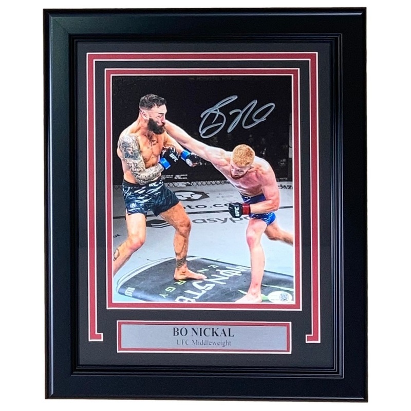 Bo Nickal Signed Framed 8×10 UFC Punch Photo JSA ITP