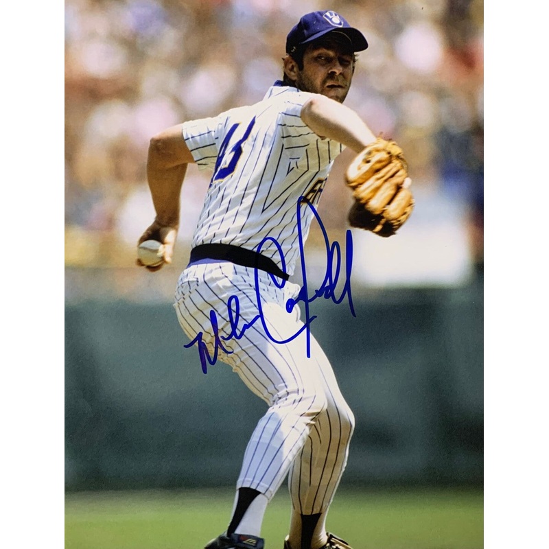 Brewers MIKE CALDWELL Signed 8×10 Action Photo #1 AUTO 1982 World Series