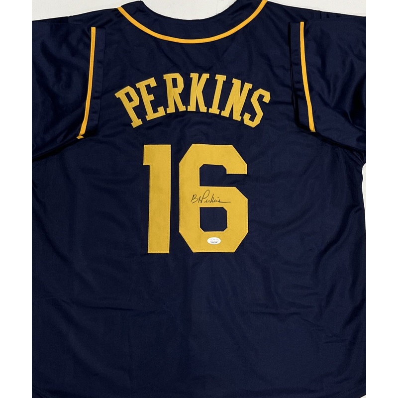Brewers Outfielder BLAKE PERKINS Signed Custom Replica Blue Jersey AUTO – JSA
