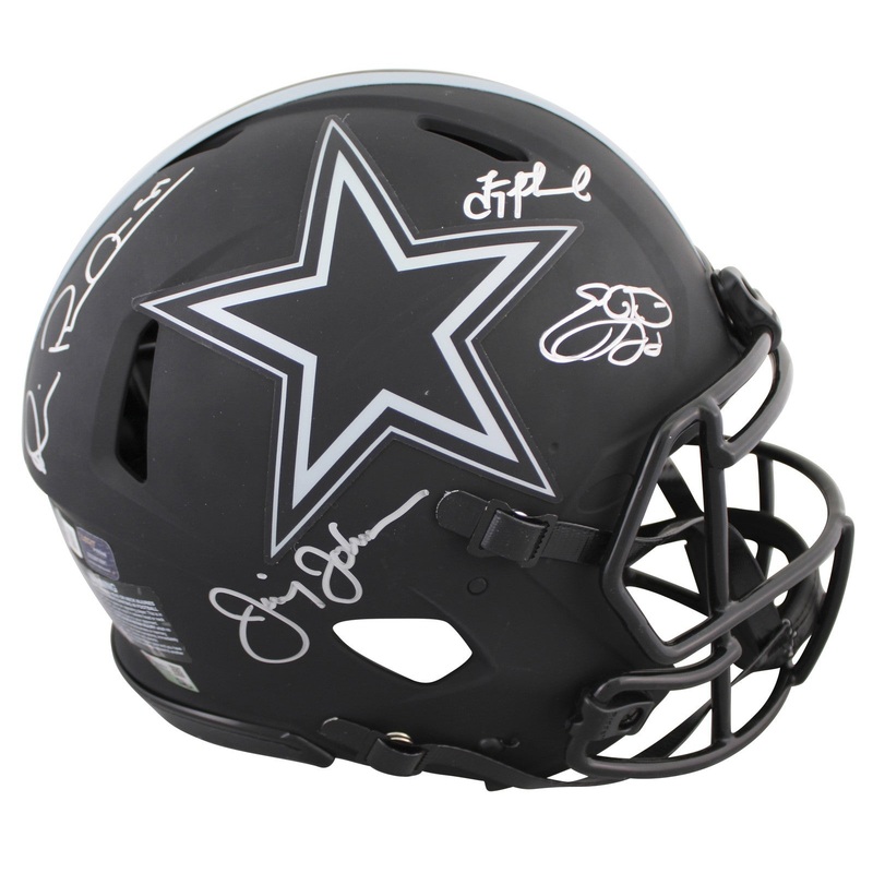 Cowboys (4) Aikman, Smith +2 Signed Eclipse F/S Speed Proline Helmet BAS Witness