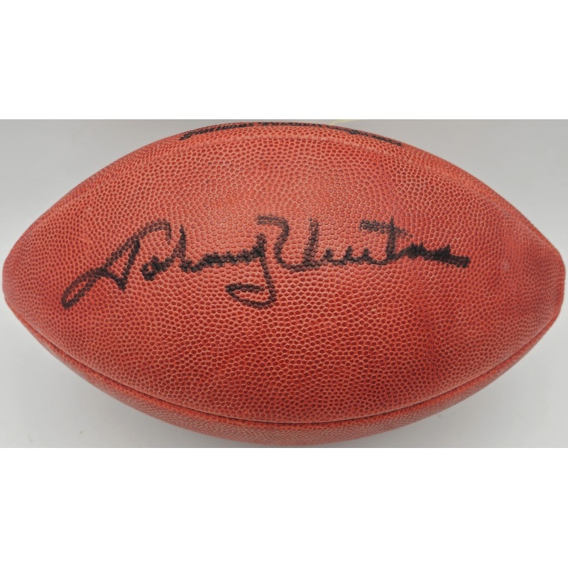 Johnny Unitas Autographed NFL Leather Football Baltimore Colts Beckett #A75841