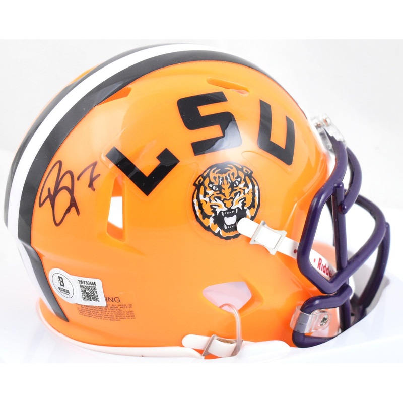 Patrick Peterson Autographed LSU Tigers Speed Mini Helmet – Beckett W Holo *Back