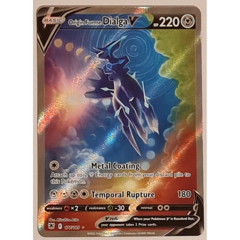 Pokemon Sword and Shield Astral Radiance Origin Forme Dialga V #177/189 Special Illustration Rare Holo Trading Card
