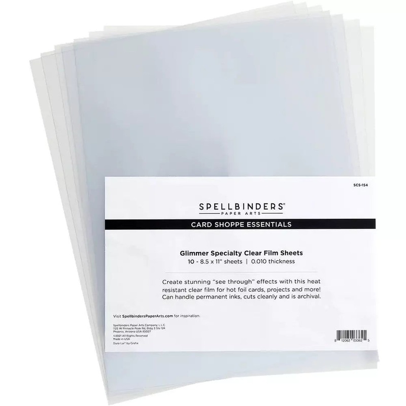Spellbinders Glimmer Specialty Clear Film Sheets – 8.5×11 10/pkg
