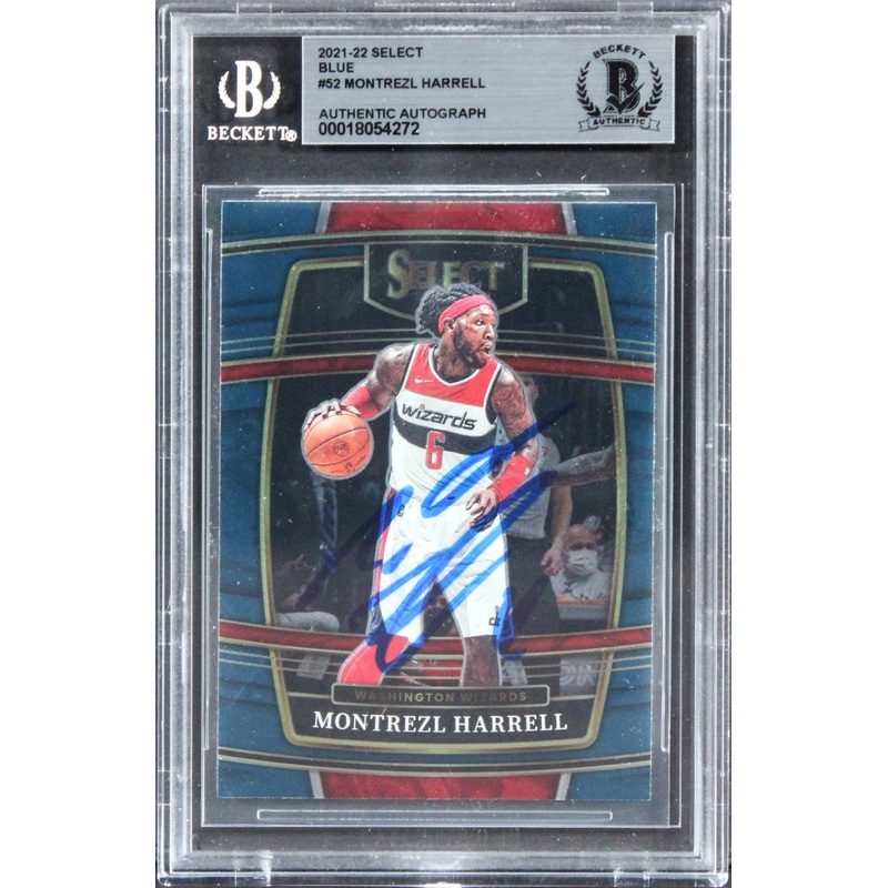 Wizards Montrezl Harrell Authentic Signed 2021 Select Blue #52 Card BAS Slabbed