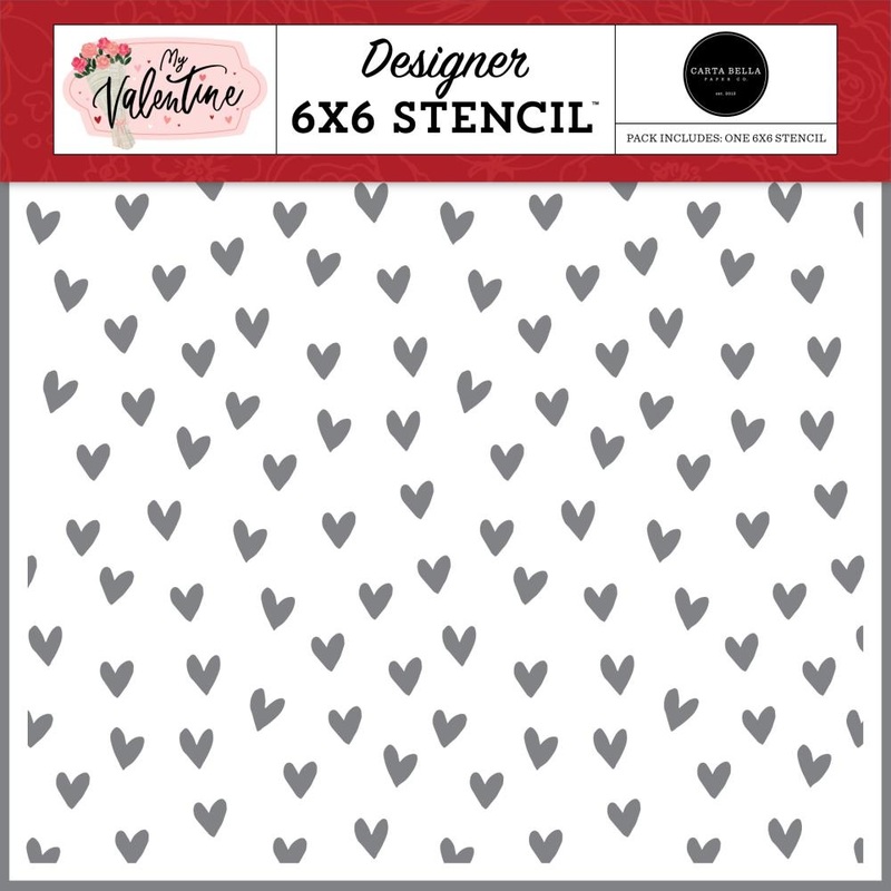 Carta Bella Stencil 6X6 My Valentine, Be Mine