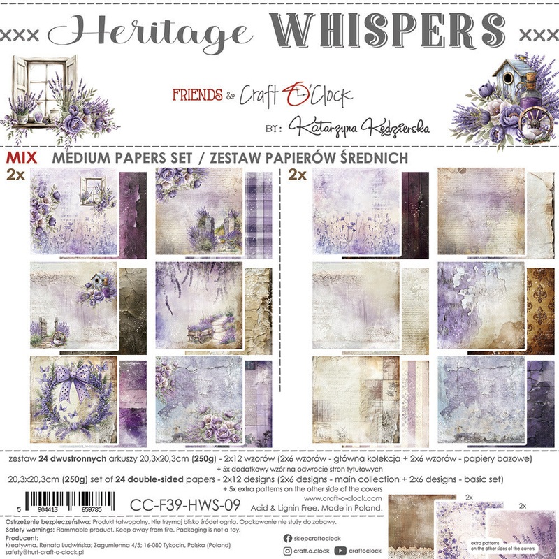 Craft O’Clock – 8X8 Mix Paper Pad, Heritage Whispers