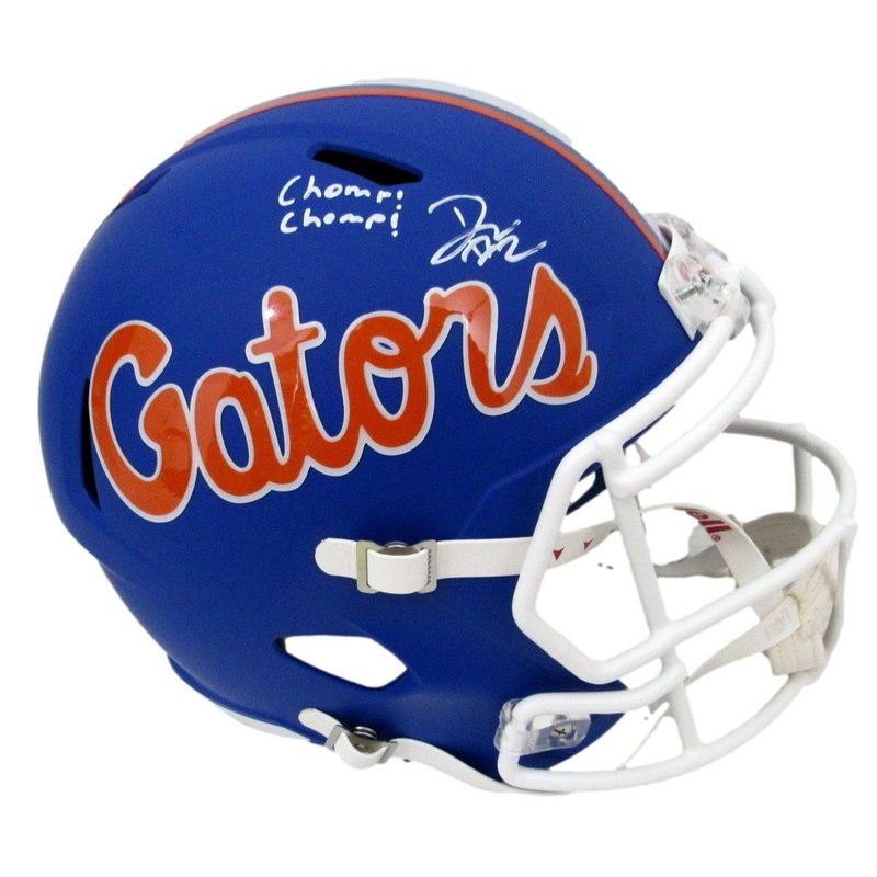 D. J. Lagway Signed/Inscr Blue Matte Full Size Replica Helmet Florida JSA 197048