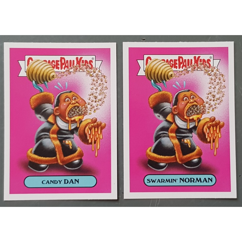 Garbage Pail Kids Oh the Horror-Ible Modern Horror #1a/b – Candy Dan/Swarmin Norman Trading Card Set