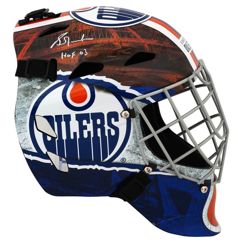Grant Fuhr Signed Oilers Franklin Rep Street Hockey Goalie Mask w/HOF – (SS COA)