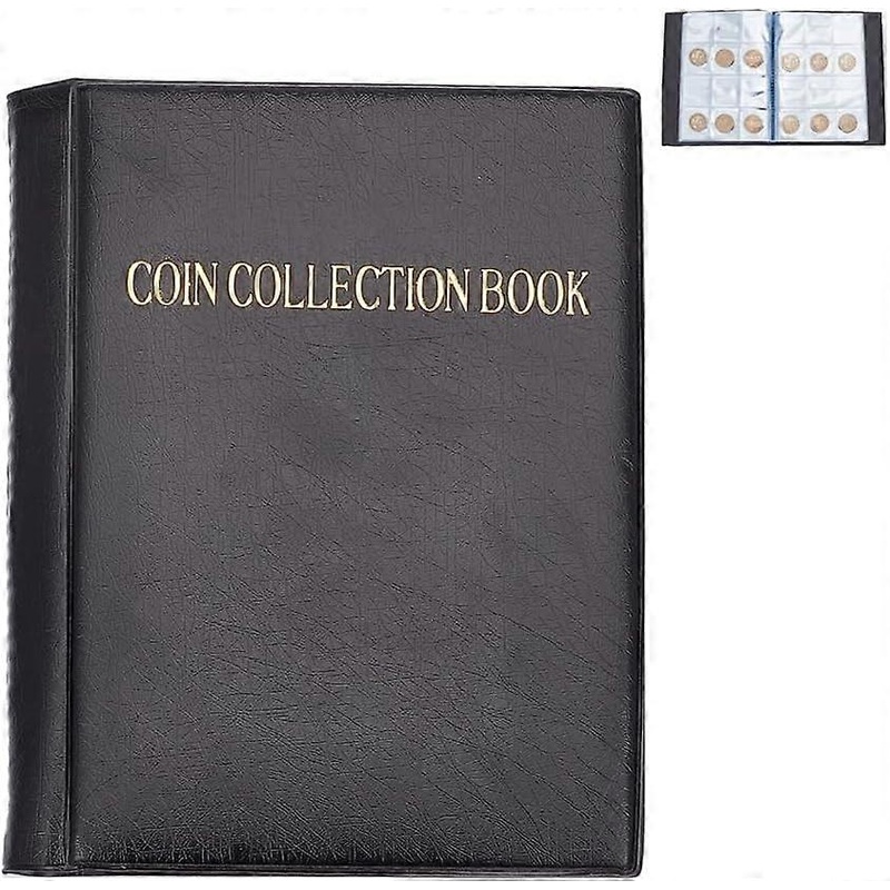 PU Leathers Penny Collection Album 240 Slot Pressed Penny Book Hobby Coin Collector Souvenir Coin Holder for Money Specie Display Storage 6.1×7.5inch