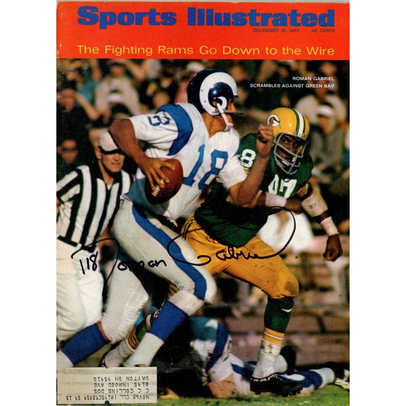 Roman Gabriel Signed Magazine Rams Sports Illustrated 12/18/1967 BAS 50702