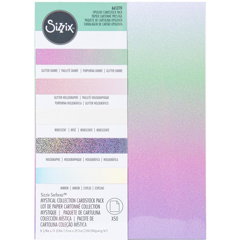 Sizzix Surfacez Opulent Cardstock Pack 8X11.5 50/Pkg Iridescent
