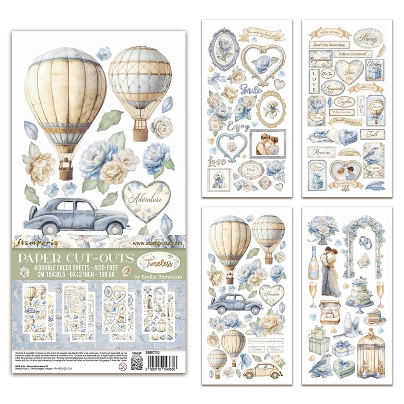 Stamperia Timeless 6×12 Inch Paper Cut-outs (4pcs)