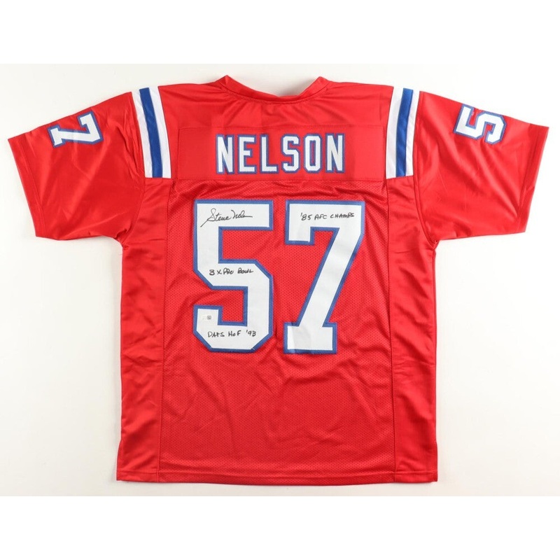 Steve Nelson Signed New England Patriots Jersey 3xInscribed (JSA COA) See Pix