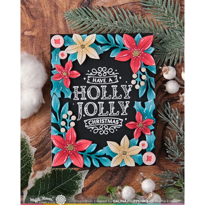 Waffle Flower x Galina Filippenko – Poinsettia Frame Die