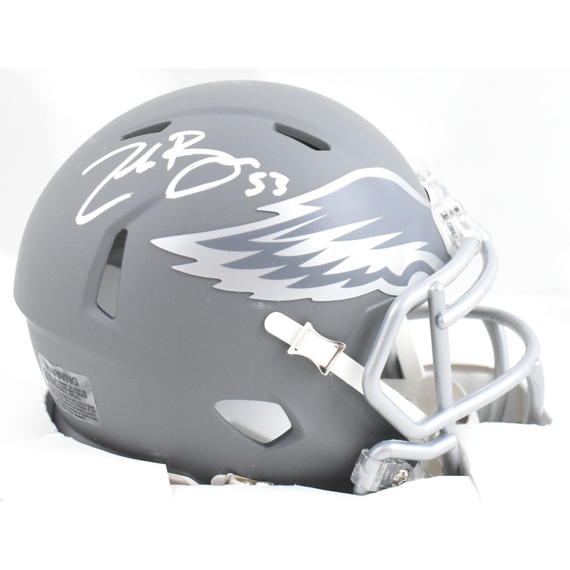 Zack Baun Autographed Eagles Slate Speed Mini Helmet – Beckett W Hologram *White