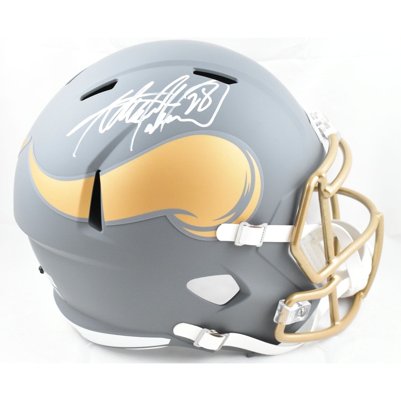 Adrian Peterson Autographed Vikings F/S Slate Speed Helmet – Beckett W Hologram