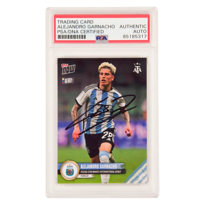 Alejandro Garnacho Signed 2022 Topps Now Argentina Rookie Card – PSA Authentic