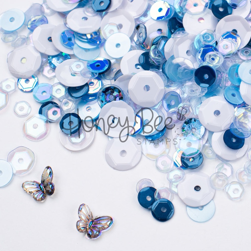 Blue Orchid – Treasure Blend – Sequins and 2 Mini Crystal Butterflies